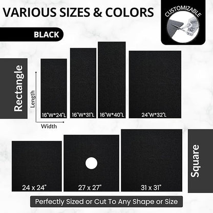 ENKOSI Square Shower Mat - Non Slip Shower Mats for Inside Shower - Extra Large 31x31 Shower Floor Mat Non Slip - Square Bath Mat for Shower - Secure Anti Slip Loofah Shower Bath Mat (31x31 Black)