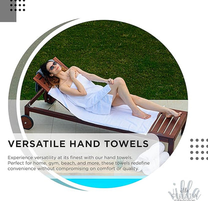 100% Cotton Hand Towel Set of 4, (16 x 28 inches) Sustainable, Soft, Highly Absorbent, Quick Drying, Combed Cotton Hand Towels Pack of 4 Ideal for Hotels, Spa, Bathroom, Dorm, Black