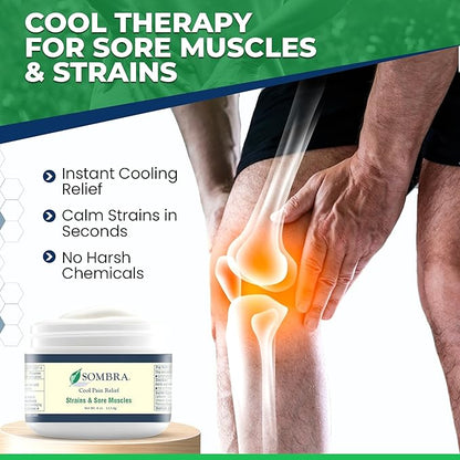 Sombra Warm & Cool Pain Relief Gel, Warm Relief for Arthritis and Chronic Pain Pre-Workout Muscle Rub, Cold for Swelling, Soreness, Post-Workout, Free of Artificial Fragrances, 4oz Per Jar