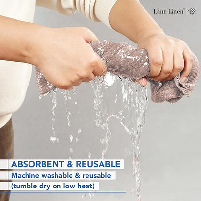 LANE LINEN 100% Cotton Wash Cloths - 24 Pcs - Spa & Salon Quality - Ring Spun Cotton Face Cloths - Soft & Absorbent Washcloths for Body, Beauty, Home, Gym - Fingertip Towels Set - 13"x13", Platinum
