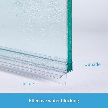 Shower Door Bottom Seal 2-Pack 1/4" x 36" Frameless Glass Shower Door Seal Strip Stop Leaks and Create a Water Barrier Replacement Shower Cubicle Screen Seal Strip