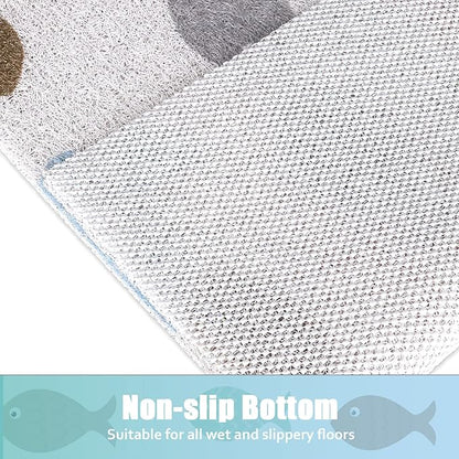 Shower Mat Non-Slip, 24x 24 Inch Square, Soft Comfort Bath Mats with Drainage Holes, PVC Loofah Massage Bathmat for Shower,Bathroom, Wet Areas, Quick Drying