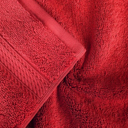 Superior Egyptian Cotton Pile 8 Piece Towel Set, Includes 2 Bath, 2 Hand, 4 Face Towels/Washcloths, Ultra Soft Luxury Towels, Thick Plush Essentials, Guest Bath, Spa, Hotel Bathroom, Red