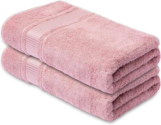Melissa Linen, 2 Piece Hand Towel Set, 100% Turkish Cotton Face Hand Towels for Bathroom, 20 in x 35 in, Absorbent, Quick Dry, Durable and Soft, Spa and Hotel Quality, Light Pink