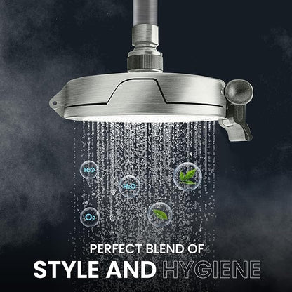 Shower Clear-The World’s Only Cleanable Shower Head with Patented Open-Clean Design to Reduce Moisture and Buildup, High Pressure Flow, Universal Fit -Nickel (1.1 lbs, 5.5 inches)