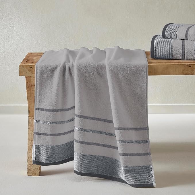 Decorative Hand Towel Set - Luxury Cotton 4 Pack 26x16 Hand Towel Set - Luxurious, Ultra-Soft, Durable Towels for Bathroom Decor (Grey)
