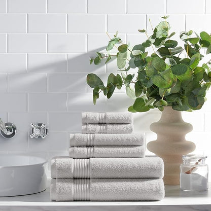 Arkwright Bath Washcloths 12 Pack - Super Soft 100% Cotton, 600 GSM Quick Dry & Absorbent, Luxury Face & Body Wash Cloth Towels for Hotels, Spa, and Vacation Rentals, Titanium Grey