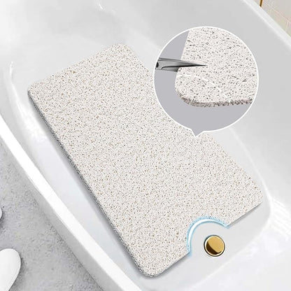 Asvin Soft Textured Bath, Shower, Tub Mat, 35x16 Inch, Phthalate Free, Non Slip Comfort Bathtub Mats with Drain, PVC Loofah Bathroom Mats for Wet Areas, Quick Drying