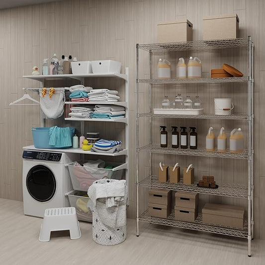 18" Deep x 48" Wide x 74" Height Wire Shelving Kit | 6-Tier | NSF Commercial Storage Rack Unit