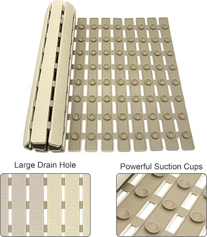 MBOSS Bath Tub Shower Mat Non Slip Bathtub Mats for Bathroom Shower Floor Mat Bath Mats for Shower Tub Anti Slip Shower Mat with Drain Hole and Large Suction Cups