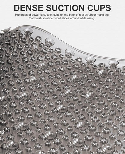 OTHWAY Non Slip Grassy Bathtub Mat : 25.6X13.4 inches Sturdy But Soft Bath Mat_Quick Drain Shower Floor Mat with Soft Bristles for Scrubbing Feet (Dark Grey)