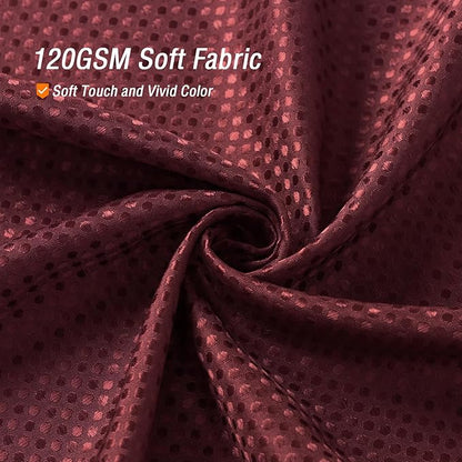 Gibelle Burgundy Red Shower Curtain, Waffle Weave Textured Fabric Shower Curtain for Bathroom - Soft Cloth & Hotel Spa Luxury, Water Repellent, Machine Washable, 72X72