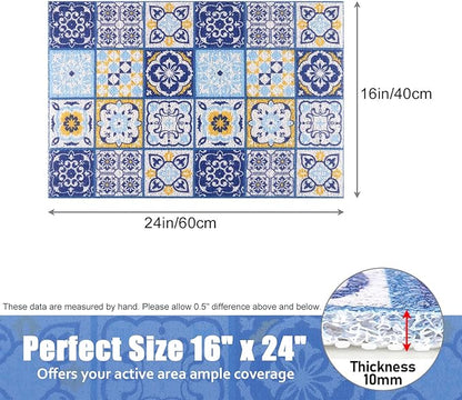 Shower Mat Non-Slip - 24x16 Inch, Soft Comfort Bath Mat with Drainage Holes, PVC Loofah Massage Bathmat for Shower,Tub,Bathroom,Wet Areas, Quick Drying