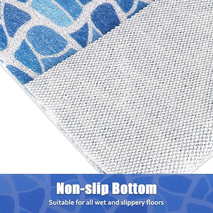 Shower Mat Non-Slip, 24x24 Inch, Soft Comfort Bath Mat with Drainage Holes, PVC Loofah Massage Bathmat for Shower,Tub,Bathroom,Wet Areas, Quick Drying