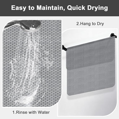 Non Slip Shower Mat: 35"x24" Extra Large Shower Mats for Inside Shower,Trimmable PVC Anti Slip Shower Stall Mats, No Odor, Quick Drying Shower Mats for Floor, Bathroom, Home, Kitchen, Hotel