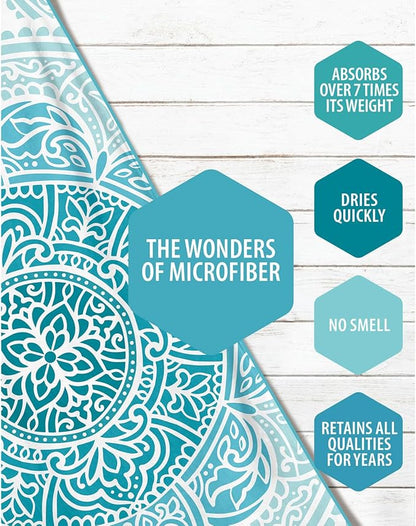 VENTURE 4TH Microfiber Beach Towel: Quick-Dry, Compact, Sand-Free, Absorbent, Sandproof and Lightweight - Perfect for Camping, Beach, and Roadtrips (Ocean Mandala Design | 35x78 inches)