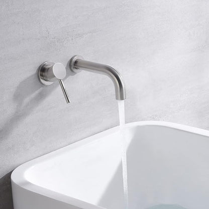 SUMERAIN Bathtub Faucet Brushed Nickel Wall Mount Tub Filler Single Left-Handed Handle