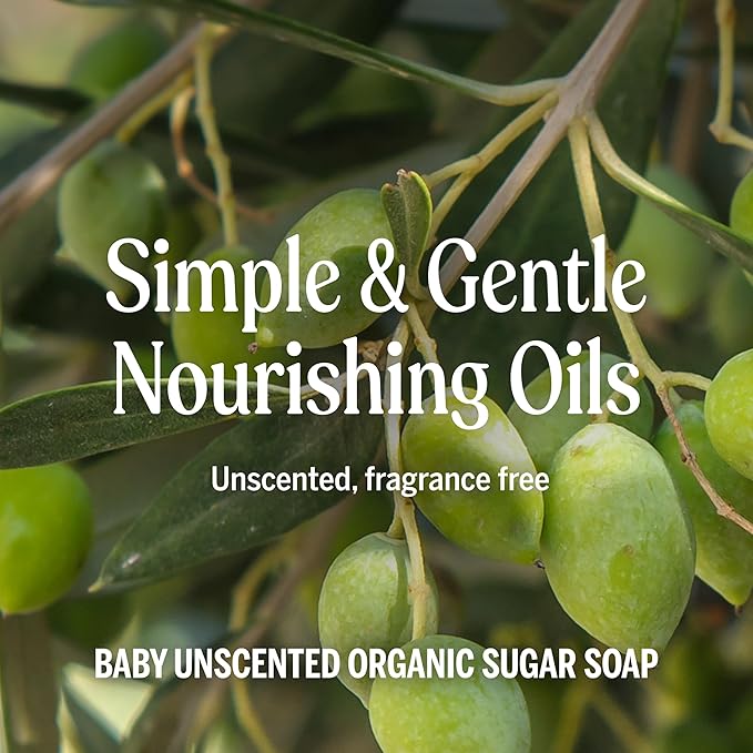 Dr. Bronner's Organic Sugar Soap (Baby Unscented, 24 Ounce) - Made with Regenerative Certified Organic Oils, Sugar & Shikakai Powder, 4-in-1 Use: Hands, Body, Face and Hair- Liquid Soap, Nourishes