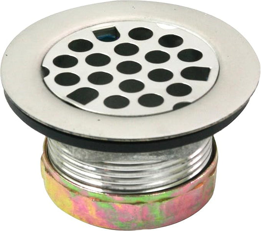 Highcraft Flat Stainless Steel RV Mobile Shower Strainer - Drain Assembly for Bar or Bathroom Sinks