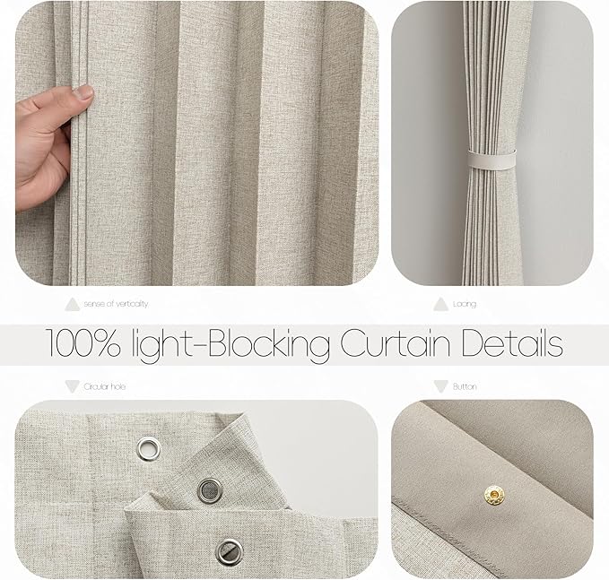 Accordian Door Curtain, 100% Blackout Folding Magnetic Doorway Curtains,Linen Style Closet Doors,for Room Divider,Privacy Protection（W72 x L78,Off White,1 Panel）
