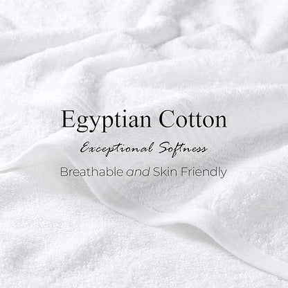 Superior Egyptian Cotton 10-Piece Face Towel Set , Small Towels For Facial, Spa, Quick Dry, Absorbent Towels, Bathroom Accessories, Guest Bath, Home Essentials, Washcloth, Airbnb, White
