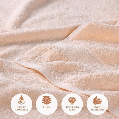 Superior Egyptian Cotton 8-Piece Hand Towel Set, Towel Basics For Quick Dry, Absorbent Small Towels, Facial, Spa, Kitchen, Bathroom Essentials, Apartment, Guest Bath, Soft, Washcloth, Peach