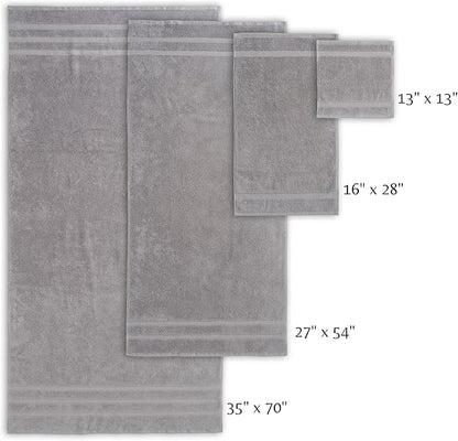 SOFE H&L | Olea Luxury Turkish Cotton Bath Towel Set of 1 : 1 Jumbo Bath Towel Cool Gray | Premium, Soft, Durable, Absorbent | XL Bath Towels Oversized