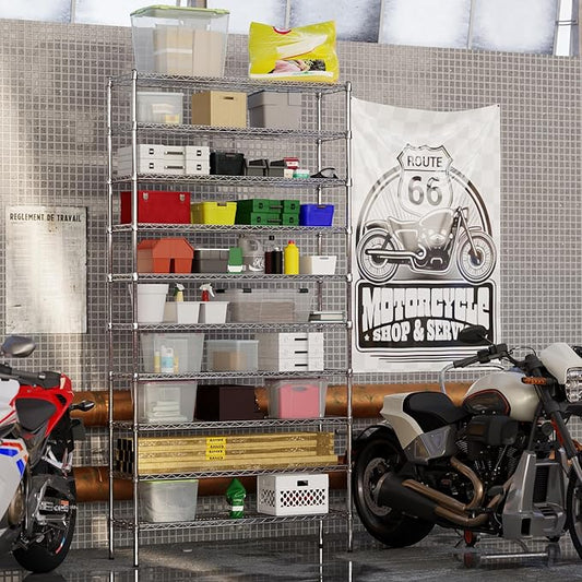 14" Deep x 48" Wide x 96" Height Wire Shelving Kit | 10-Tier | NSF Commercial Storage Rack Unit