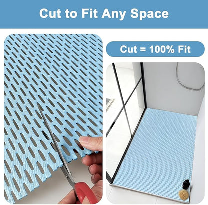 Extra Large Shower Mat: 47"x32" Non Slip Shower Mats for Inside Shower, PVC Anti Slip Shower Stall Mats No Odor, Trimmable Walk in Shower Mats for Elderly Kids