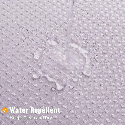 MitoVilla No Hooks Needed Purple Waffle Shower Curtain Liner Set, Modern Waffle Weave Heavy Duty Fabric Cloth Shower Curtain with Snap-in Liner for Luxury Neutral Hotel Spa Bathroom Decor