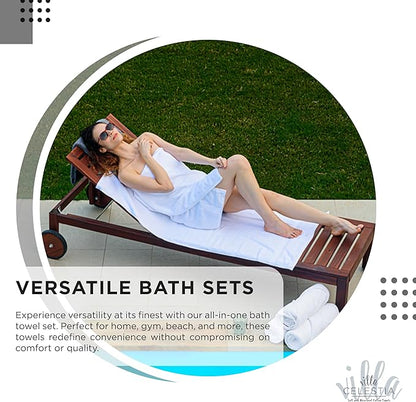 100% Cotton Bath Towel Set of 12-4 Bath Towels, 4 Hand Towels, 4 Wash Cloths, Sustainable, Soft, Highly Absorbent, Combed Cotton 12 Piece Set for Hotels, Spa, Bathroom, Dorm, Black