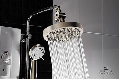 Shower Head With Handheld Combo, 6 Inch High Pressure Rainfall Showerhead With Hand Held 70 Inch Hose for Bath - Adjustable Swivel Shower Head Spray Anti-leak Nozzles - Universal Fit