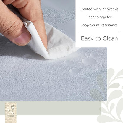 Stitch & Stone Shower Curtain Liner, Premium Medium Weight Durable Waterproof 6g PEVA for Bathroom with Weighted Magnets, Extra Long 72" x 96", Frosty 1 Pack