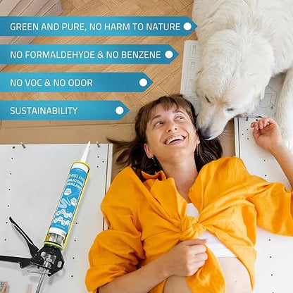 PAULINN 12 Packs Clear Silicone Sealant Waterproof 100% Silicone Caulk