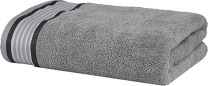 CASA COPENHAGEN He & She 2 Pieces Large Bath Sheet Set- Pine Grey + Grey Violet, 550 GSM, Designed in Denmark Made of Soft Egyptian Cotton for Bathroom, Kitchen & Shower