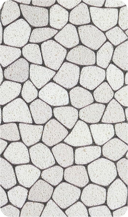 Anti Slip Shower Mat - Non Slip Shower Mats for Inside Shower - Large 47x24 Loofah Shower Floor Mat Non Slip - Bath Mat for Shower - Secure Mat Without Suction Cups (47x24 Pebble)