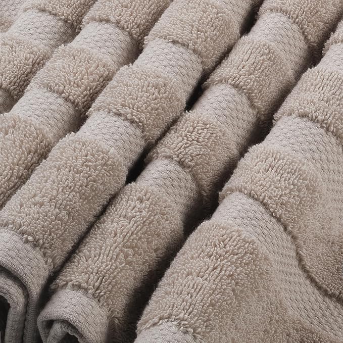SOFE H&L | Olea Luxury Cotton Turkish Bath Towels Set of 4 Sand | Premium, Soft, Durable, Absorbent | Hotel Quality Plush Towels and Thick Towel Sets