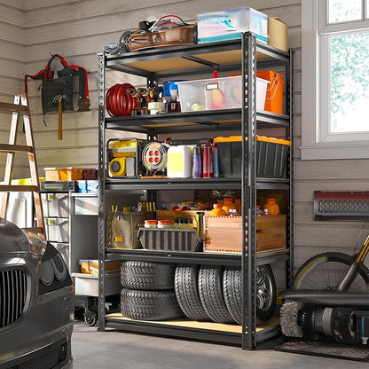 REIBII Storage Shelves 2020LBS Garage Shelving Heavy Duty 5 Tier Metal Shelving Adjustable Utility Shelf Rack for Garage Pantry Closet Kitchen Basement 28" W x 12" D x 59.8" H, 3 Pack