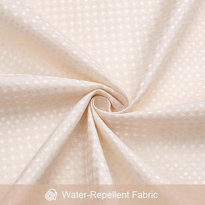 3 in 1 Stall Half Size Blush Pink Shower Curtain Set-36 W x 72 H, Modern Waffle Waterproof Fabric and PEVA Liner Set with Stainless Steel Hooks