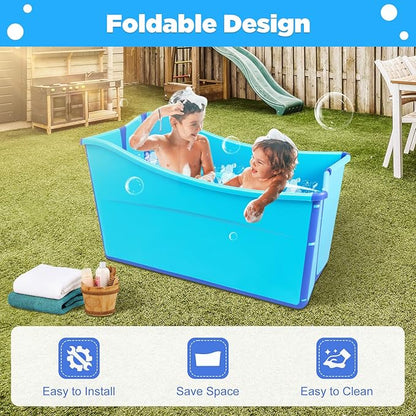 Portable Bathtub for Adults, 38Inch Foldable Bathtub Bathroom SPA Tub Cold Plunge Tub Collapsible Bathtub for Hot Ice Water