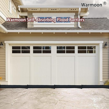Self-Absorbing Reusable Flood Bags with Handles - Evenly Distributed Absorbents, Multiple Lengths - Home/Garage/Commercial Protection (5ft (Pack of 2) - with Handles)