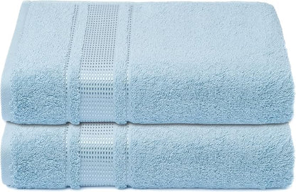 Melissa Linen Hand Towels Set of 2, 100% Turkish Cotton Towels, Blue Hand Towels for Bathroom, 20 in x 35 in, Absorbent, Quick Dry, Durable and Soft, Spa and Hotel Quality, Ocean Blue