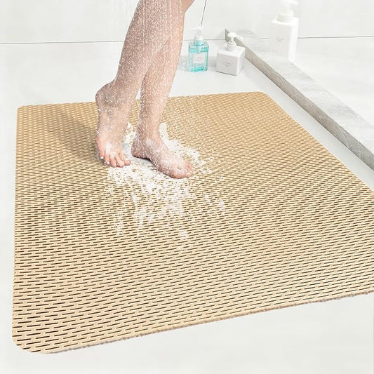 Square Shower Mat: 32"x32" Extra Large Non Slip Shower Mats for Inside Shower, Trimmable PVC Anti Slip Shower Stall Mats, Quick Dry Stand Up Shower Mat for Elderly, Kids