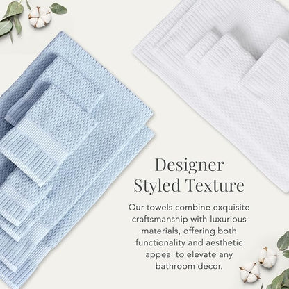 NY Loft 2 Pack Bath Sheet Towel Set | 100% Cotton | Absorbent Quick-Dry Oversize Bath Towels | Textured and Durable Cotton | Chambray Blue