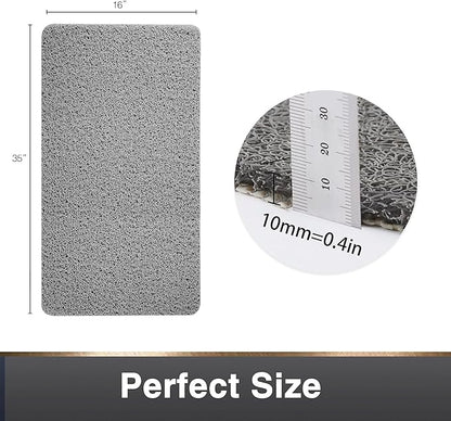 Asvin Soft Textured Bath, Shower, Tub Mat, 35x16 Inch, Phthalate Free, Non Slip Comfort Bathtub Mats with Drain, PVC Loofah Bathroom Mats for Wet Areas, Quick Drying