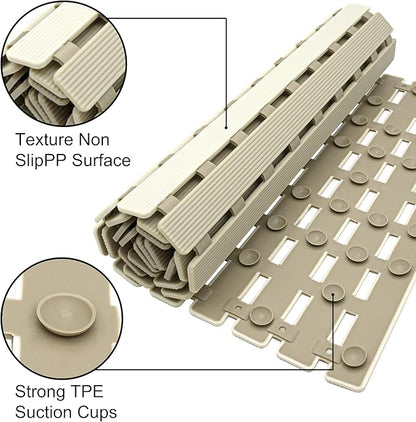MBOSS Bath Tub Shower Mat Non Slip Bathtub Mats for Bathroom Shower Floor Mat Bath Mats for Shower Tub Anti Slip Shower Mat with Drain Hole and Large Suction Cups