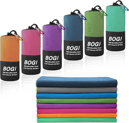 BOGI Microfiber Travel Sports Towel-Quick Dry, Soft Lightweight, Absorbent, Compact Towel for Camping Gym Beach Bath Yoga Swimming Backpacking (M:40''x20''-Purple)