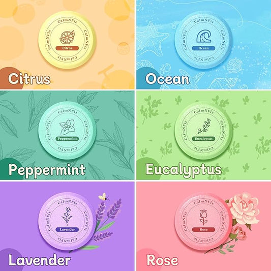 6 Pack Shower Steamers Aromatherapy, Stocking Stuffers for Women Men, Birthday Gifts for Her, Christmas White Elephant Gifts for Mom Adults Teen, Relaxation Self Care Natural Essential Oil