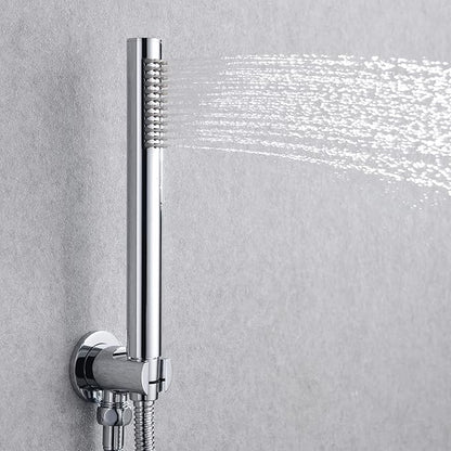 sumerain Wall Mount Tub Filler Waterfall Tub Faucet with Handheld Shower, Chrome Finish
