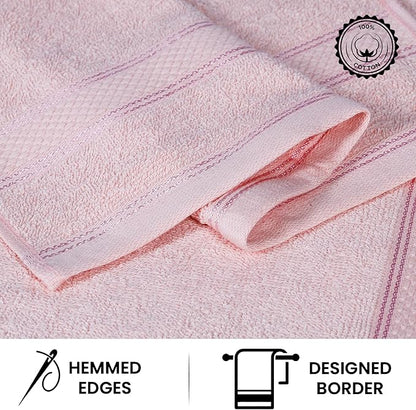 Casa Lino Blush Pink Bath Towels Set of 4 (54" x 27") - Large Bathroom Towel Set - 100% Cotton Towels for Bathroom - Highly Absorbent & Quick Dry Bath Towel Multipack - New Apartment Essentials